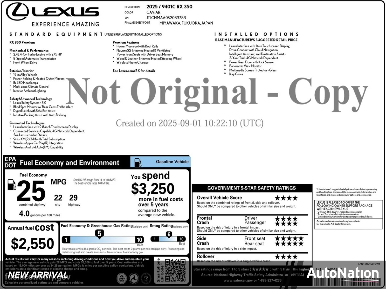 2025 Lexus RX 350 350 Premium FWD's photo