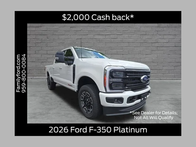 New 2026 Star White Metallic Tri-Coat Ford F-350® Platinum® image 1