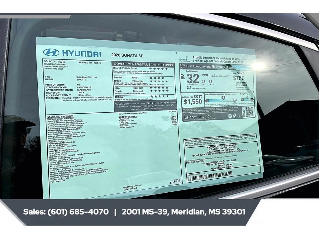 Used 2026 CARBON BLUE Hyundai SE image 12