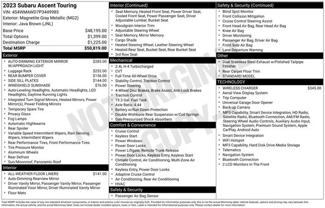 Used 2023 Gray Subaru Touring image 2