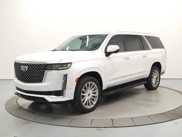 Used 2021 CRYSTAL WHITE TRICOAT Cadillac Premium Luxury image 3