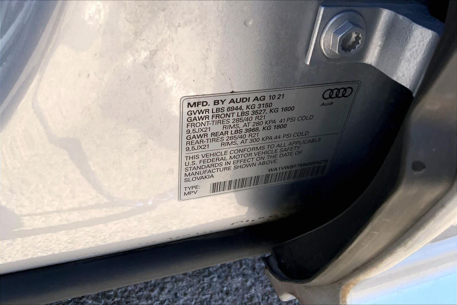 Used 2022 Florett Silver Metallic Audi Prestige image 37