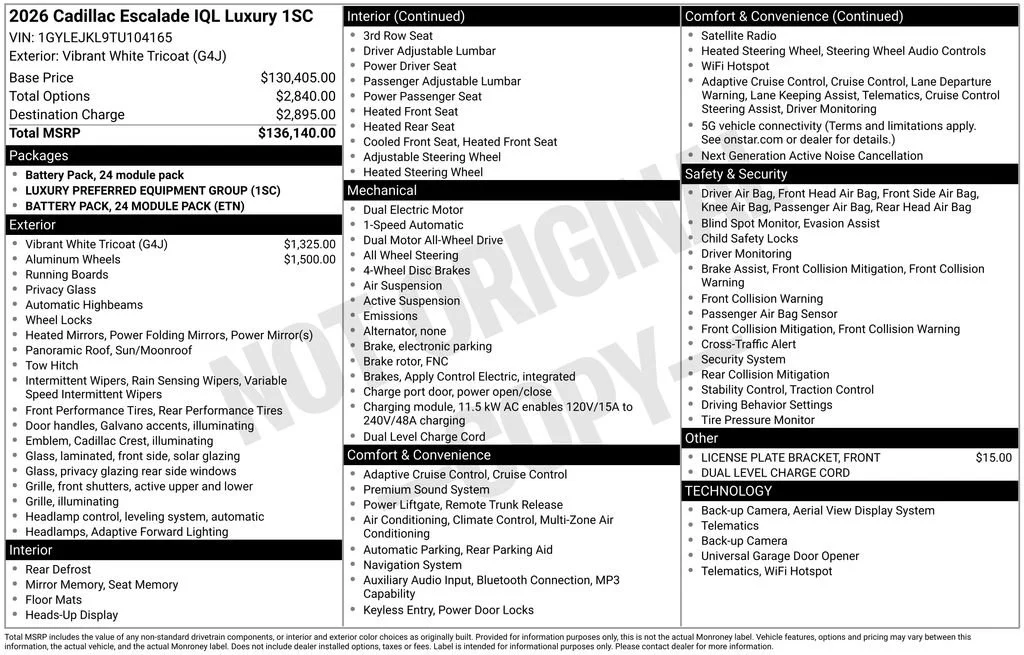 Certified Used 2026 Vibrant White Tricoat Cadillac Luxury image 46
