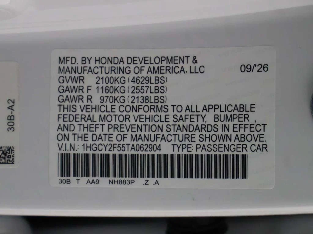 New 2026 Platinum White Pearl Honda Sport image 26