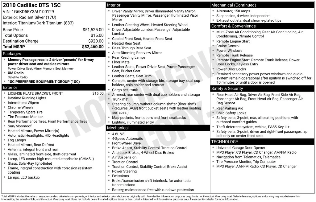 Used 2010 Radiant Silver Cadillac Base image 6