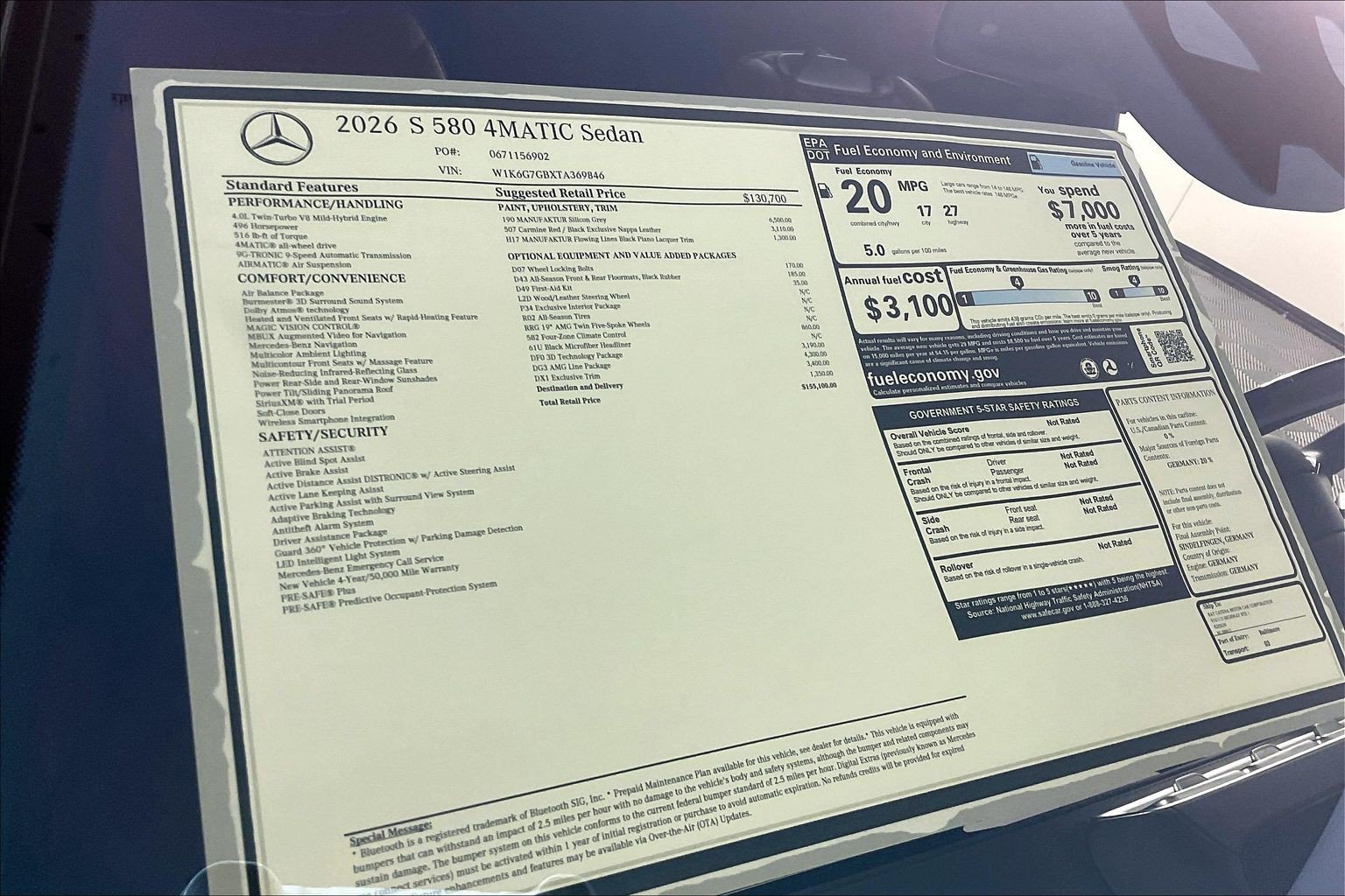 New 2026 MANUFAKTUR Silicon Grey Mercedes-Benz S 580 image 26