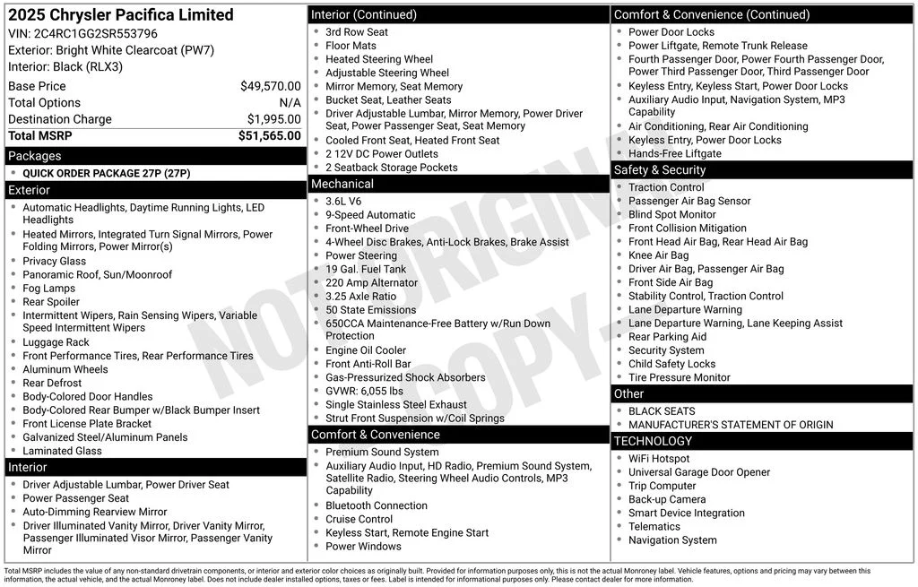 Used 2025 Bright White Clearcoat Chrysler Limited image 35