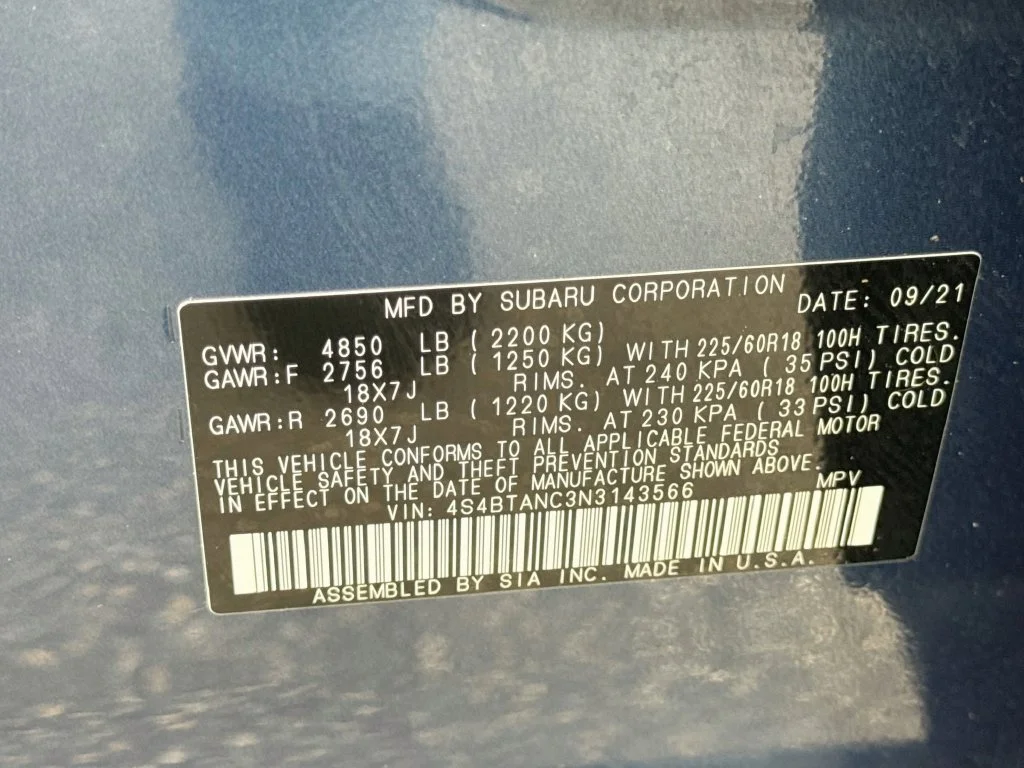 Used 2022 Blue Subaru Limited image 42