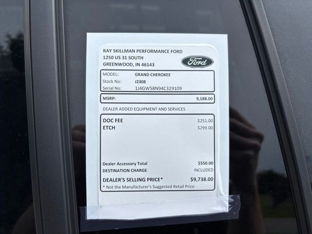 Used 2004 Jeep Grand Cherokee Limited with VIN 1J4GW58N94C329109 for sale in Greenwood, IN