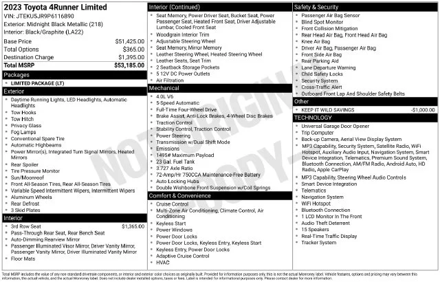 Used 2023 Black Toyota Limited image 6