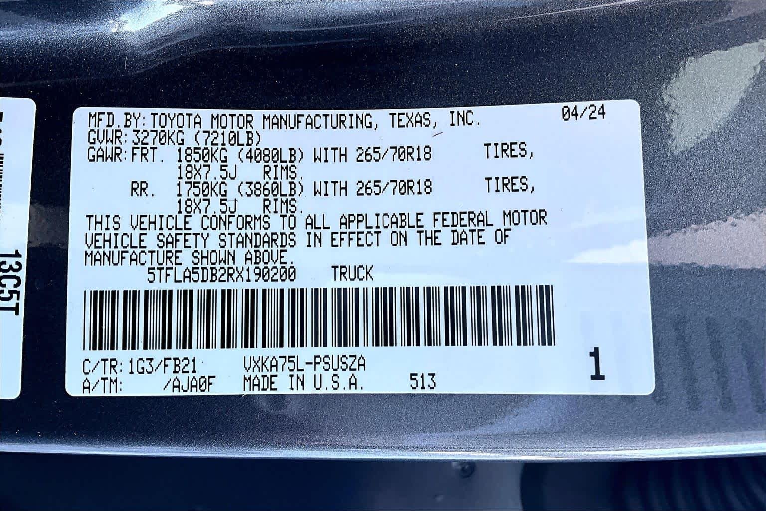 Used 2024 Magnetic Gray Metallic Toyota SR5 image 57