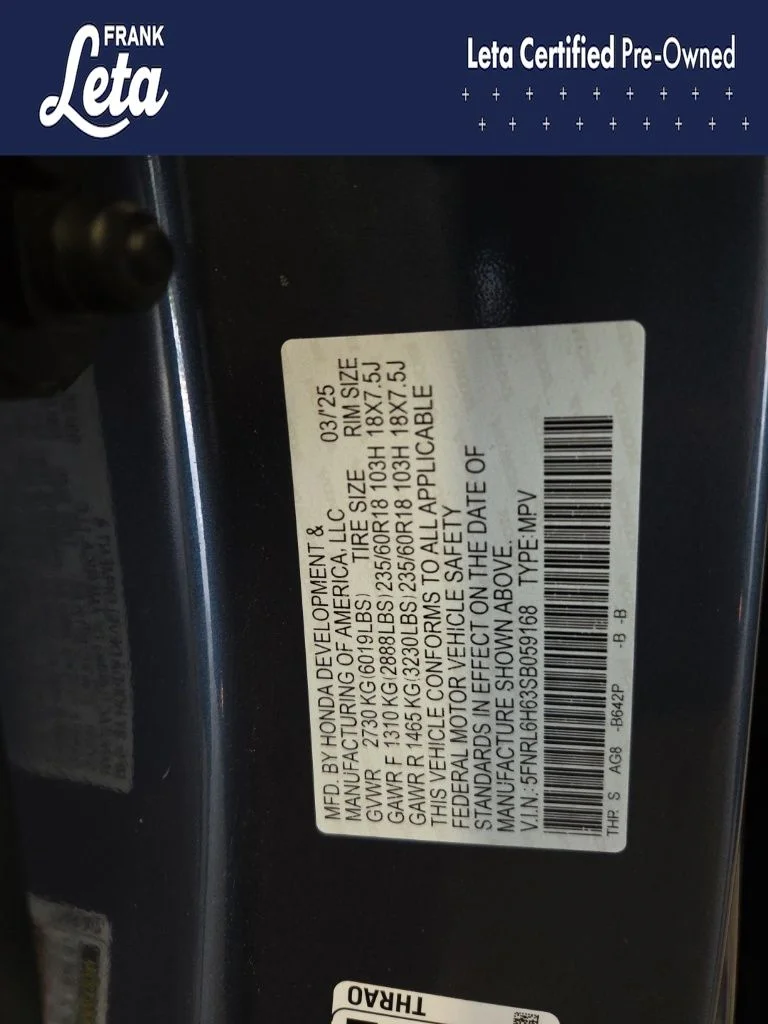 Certified Used 2025 Blue Honda EX-L image 28