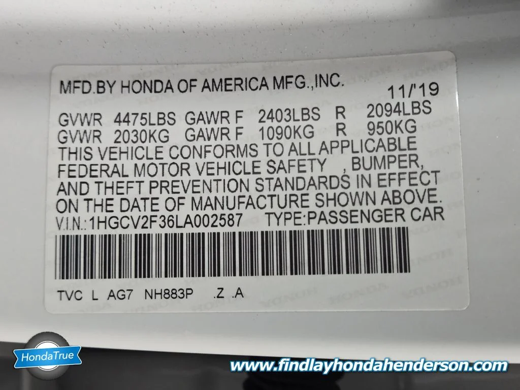 Certified Used 2020 Platinum White Pearl Honda Sport 2.0T image 14
