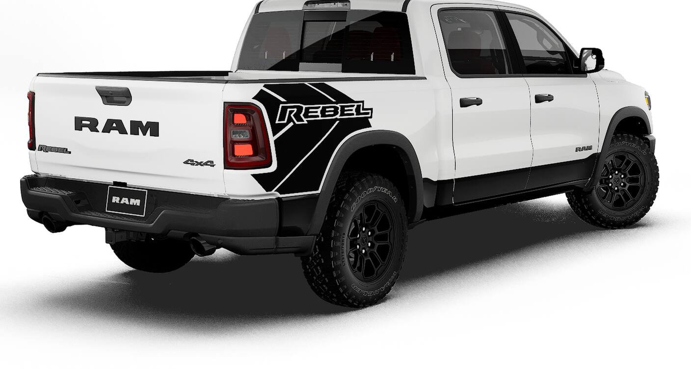New 2027 Bright White Clear-Coat Exterior Paint RAM REBEL image 2
