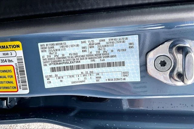 New 2025 Azure Gray Metallic Tri-coat Ford LARIAT® image 8