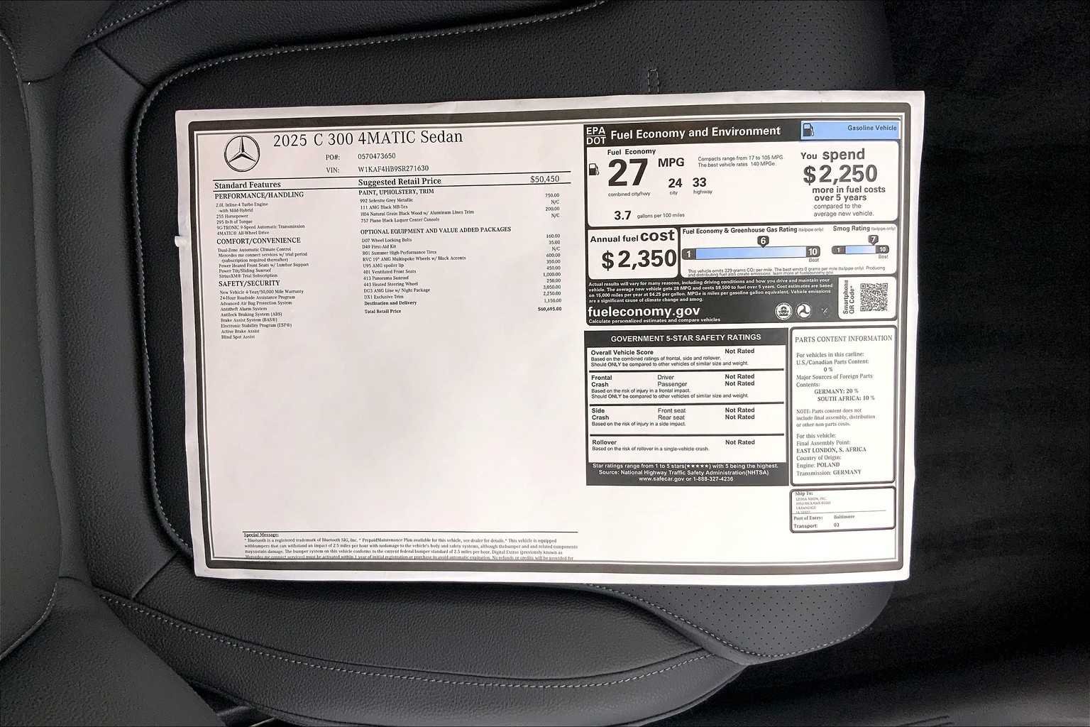 New 2025 Selenite Grey Metallic Mercedes-Benz C 300 image 24
