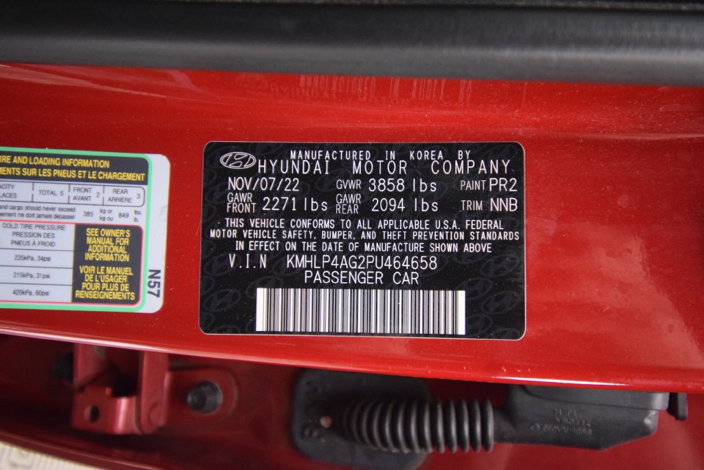 Used 2023 Scarlet Red Pearl Hyundai Limited image 25