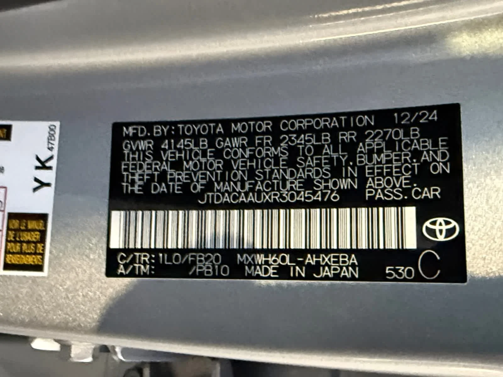 Used 2024 Cutting Edge Toyota LE image 25