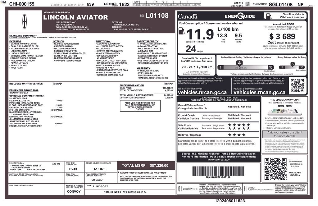 Certified Used 2025 Black Lincoln Reserve image 24