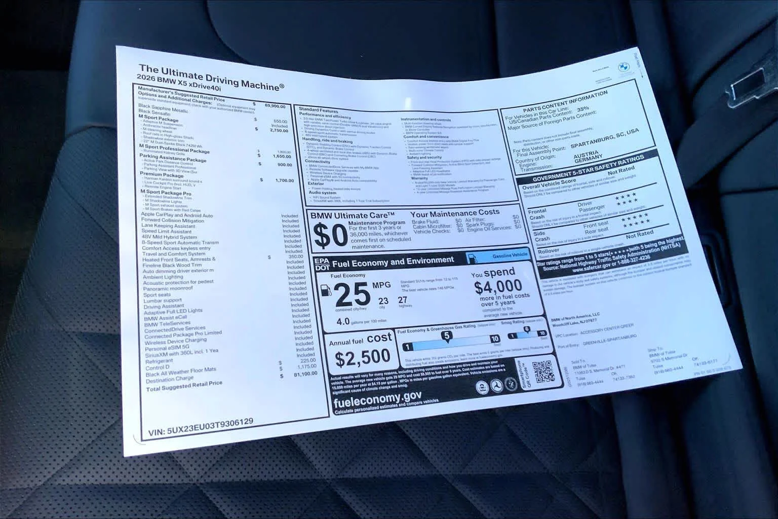 New 2026 Black Sapphire Metallic BMW xDrive40i image 20