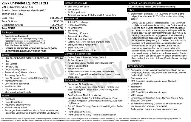 2027 Chevrolet Equinox LT - Photo 25
