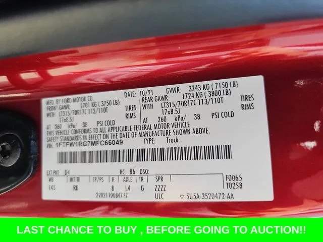 Used 2021 Red Ford Raptor image 34