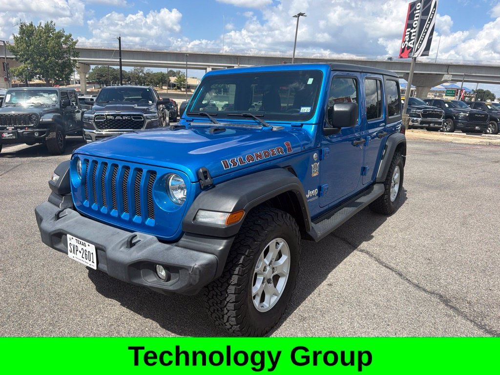 Used 2021 Blue Jeep Unlimited Sport image 3