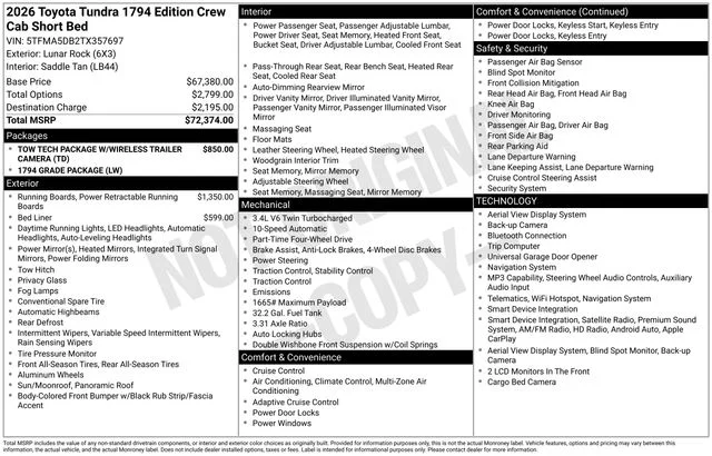 Used 2026 Lunar Rock Toyota 1794 Edition image 46