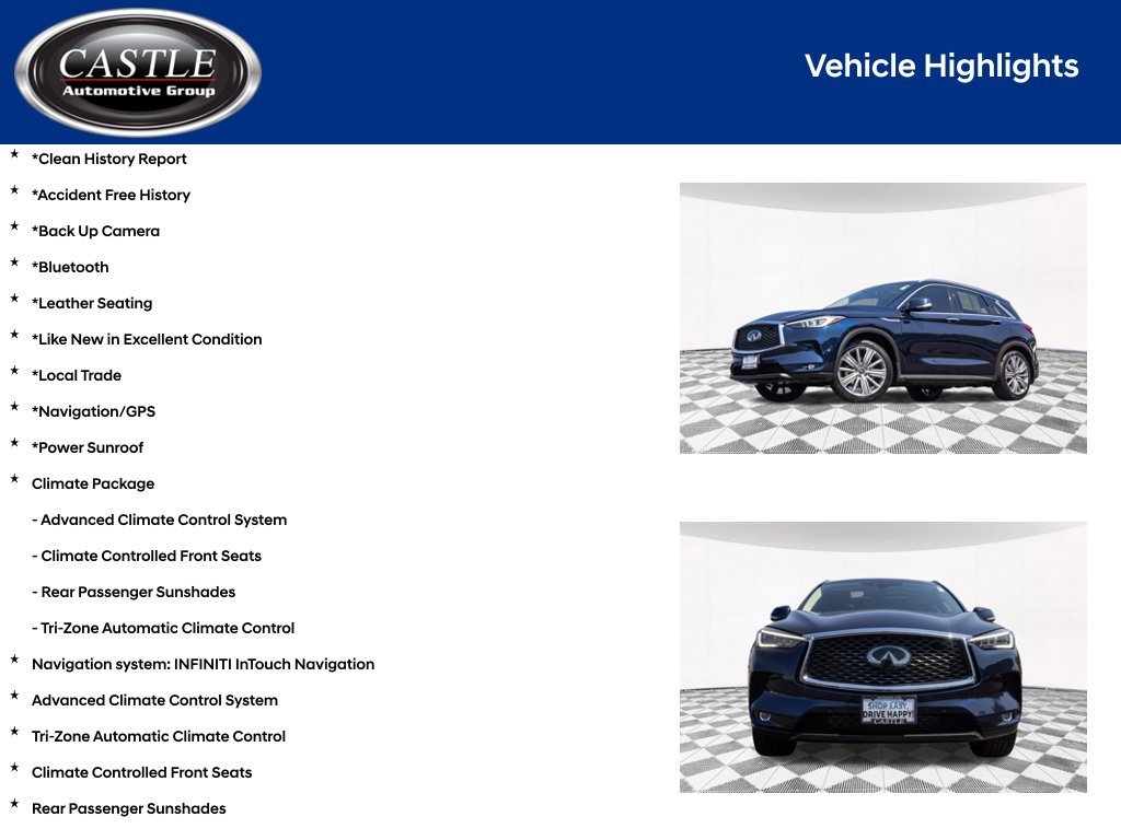 Used 2021 Blue INFINITI Sensory image 4