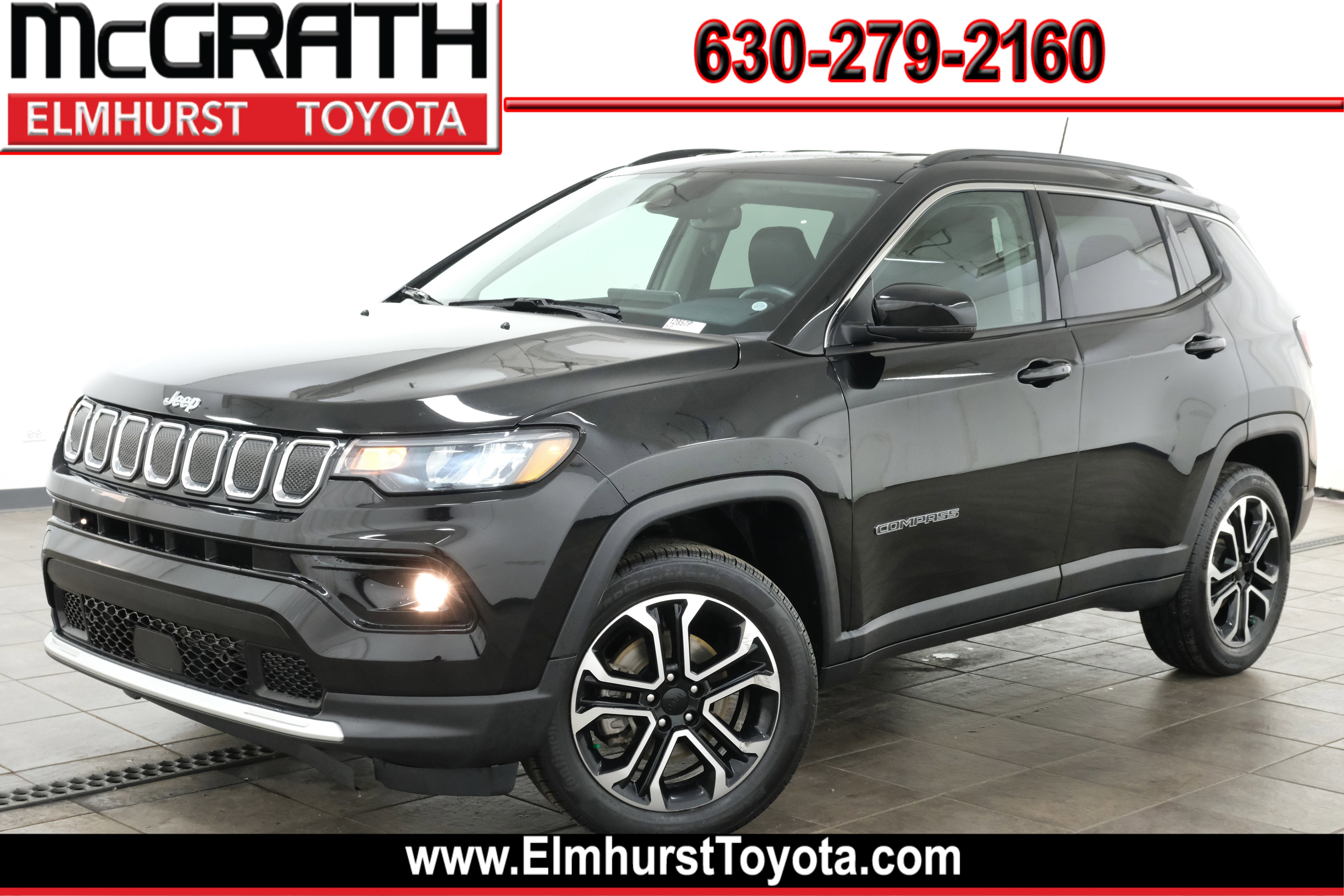 Diamond Black Crystal Pearlcoat 2022 Jeep Compass Limited 4WD SUV / Crossover Four-Wheel Drive 9-Speed Automatic