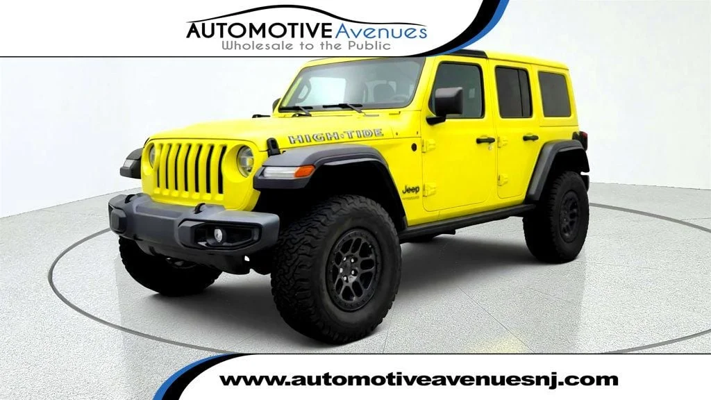 Used 2022 High Velocity Clearcoat Jeep Unlimited High Tide 4x4 w/ Xtreme Recon & Technology Group image 1