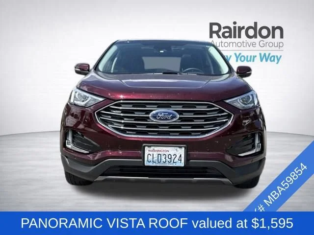 Used 2021 Burgundy Velvet Metallic Tinted Clearcoat Ford Titanium image 2