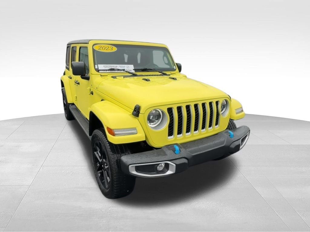 Used 2023 Yellow Jeep Sahara 4xe image 3