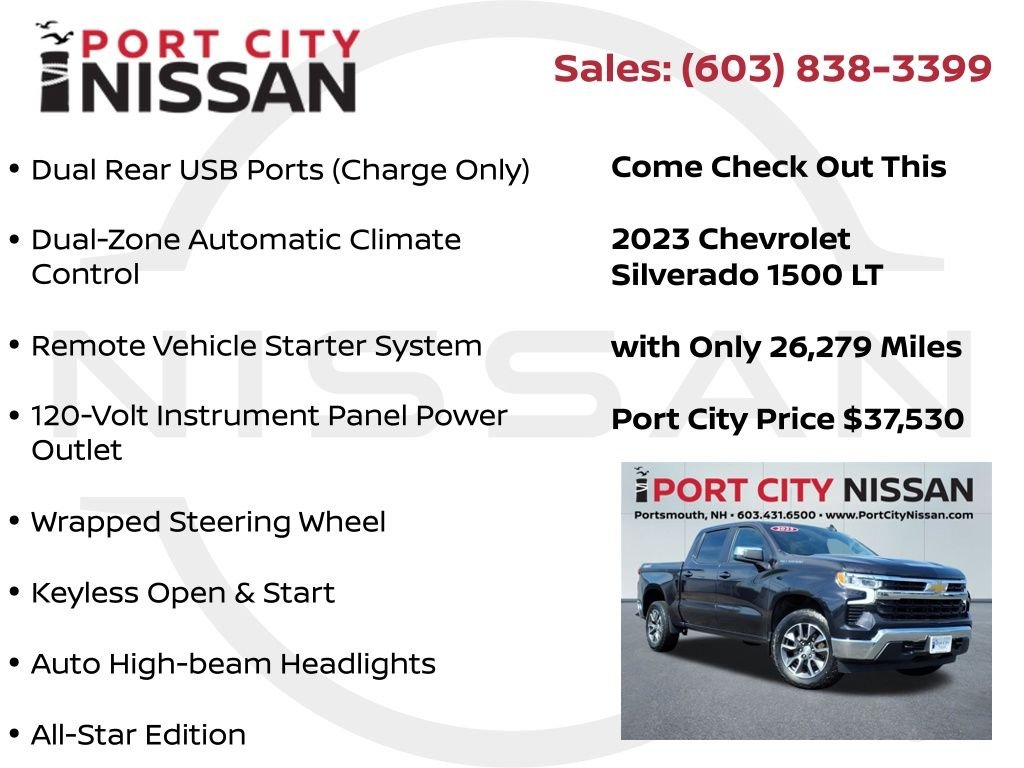 Used 2023 Dark Ash Metallic Chevrolet LT all star edition w/20" wheels image 21