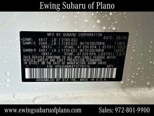 New 2026 CRYSTAL WHITE PEARL Subaru Limited image 68