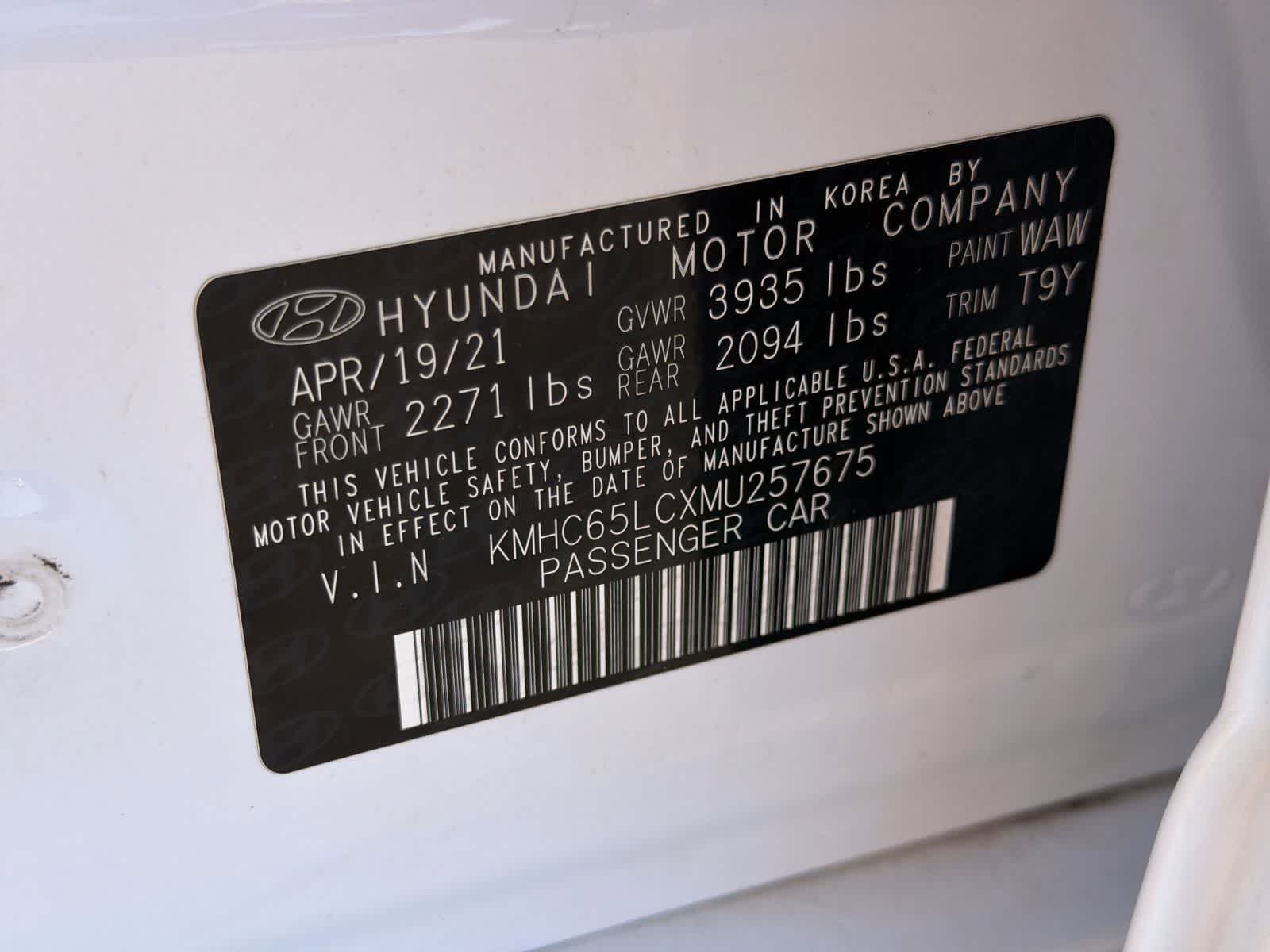 Used 2021 Ceramic White Hyundai Blue image 36