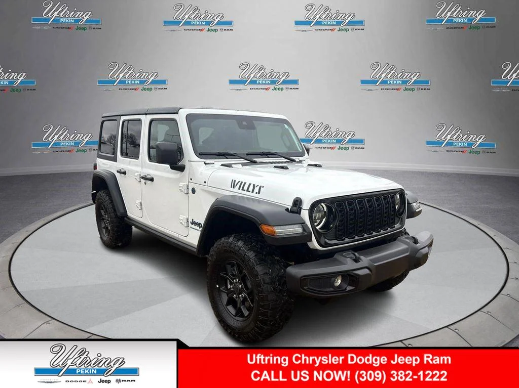 Used 2025 Bright White Clearcoat Jeep Willys image 1