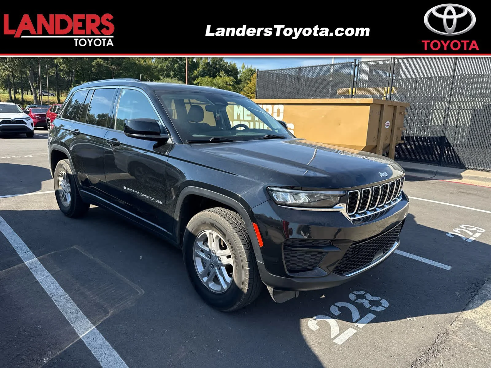 Used 2023 Diamond Black Crystal Pearlcoat Jeep Laredo image 1