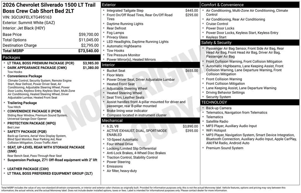 New 2026 Summit White Chevrolet LT Trail Boss image 6