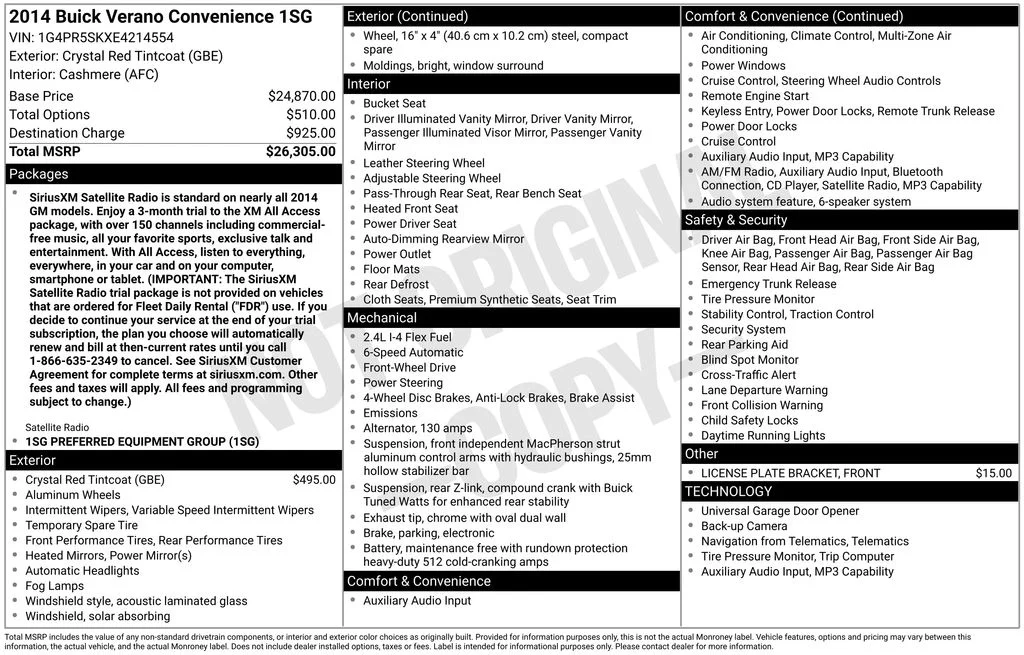 Used 2014 Red Buick Convenience Group image 6