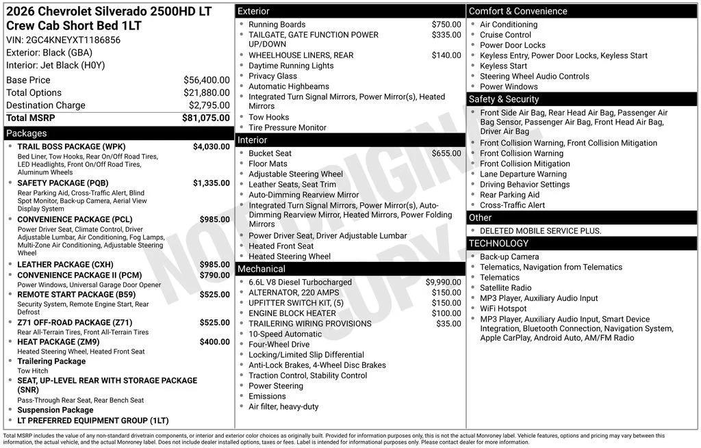 New 2026 Black Chevrolet LT image 34