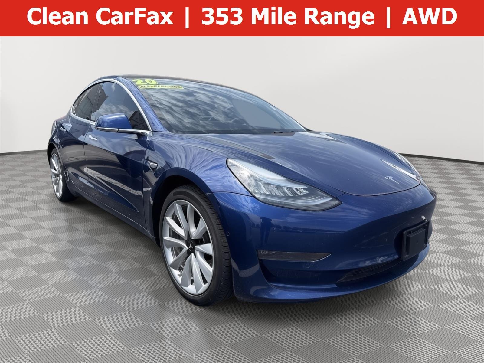 Used 2020 Deep Blue Metallic Tesla Long Range image 1