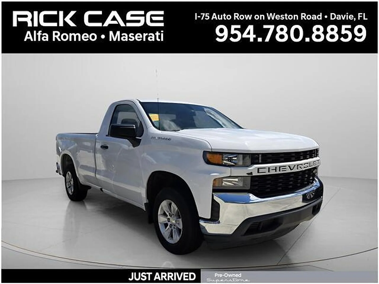 Used 2021 Summit White Chevrolet 2WD Regular Cab Long Bed WT image 1