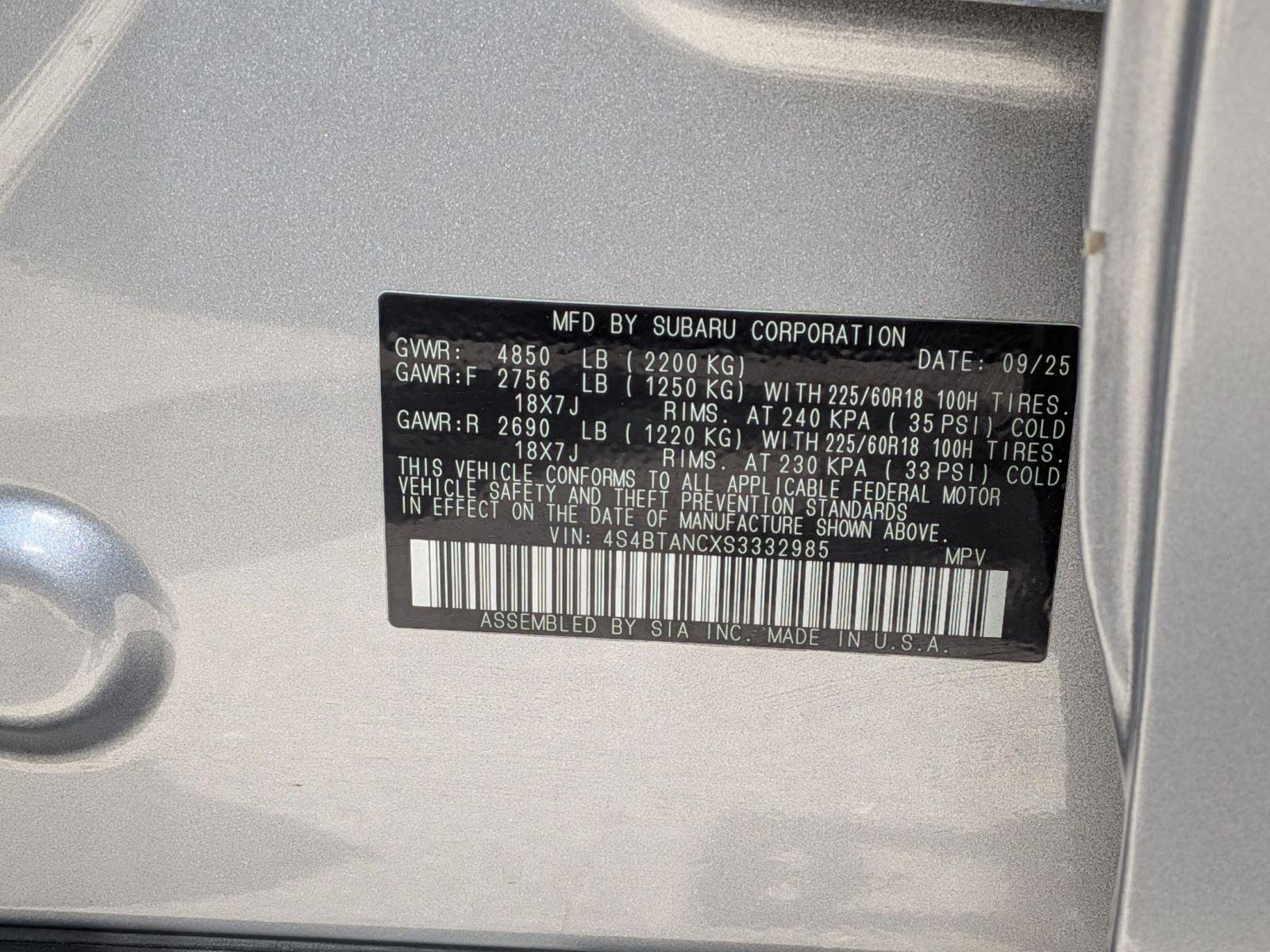 Certified Used 2025 Ice Silver Metallic Subaru Limited image 39