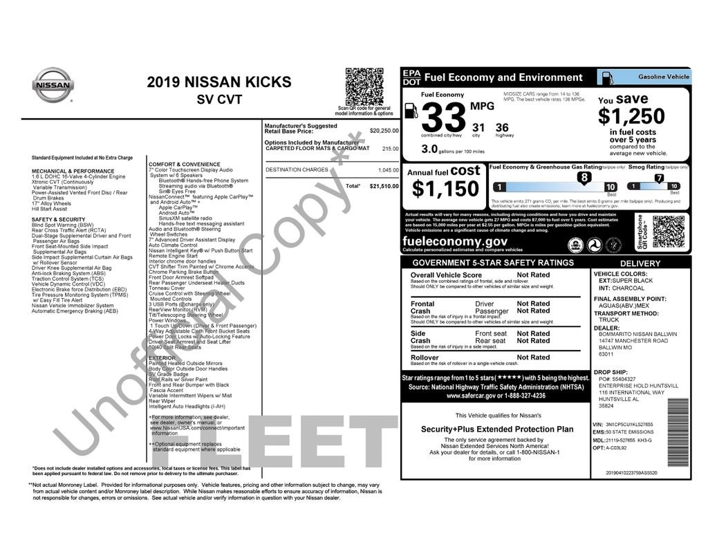 Used 2019 Nissan Kicks SV with VIN 3N1CP5CU1KL527655 for sale in Christiansburg, VA