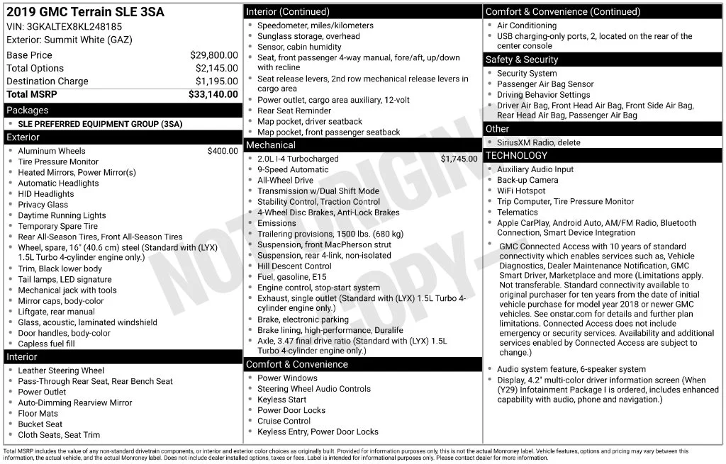 Used 2019 White GMC SLE image 25