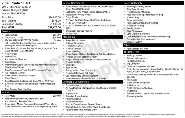 New 2026 Blueprint Toyota  XLE image 32