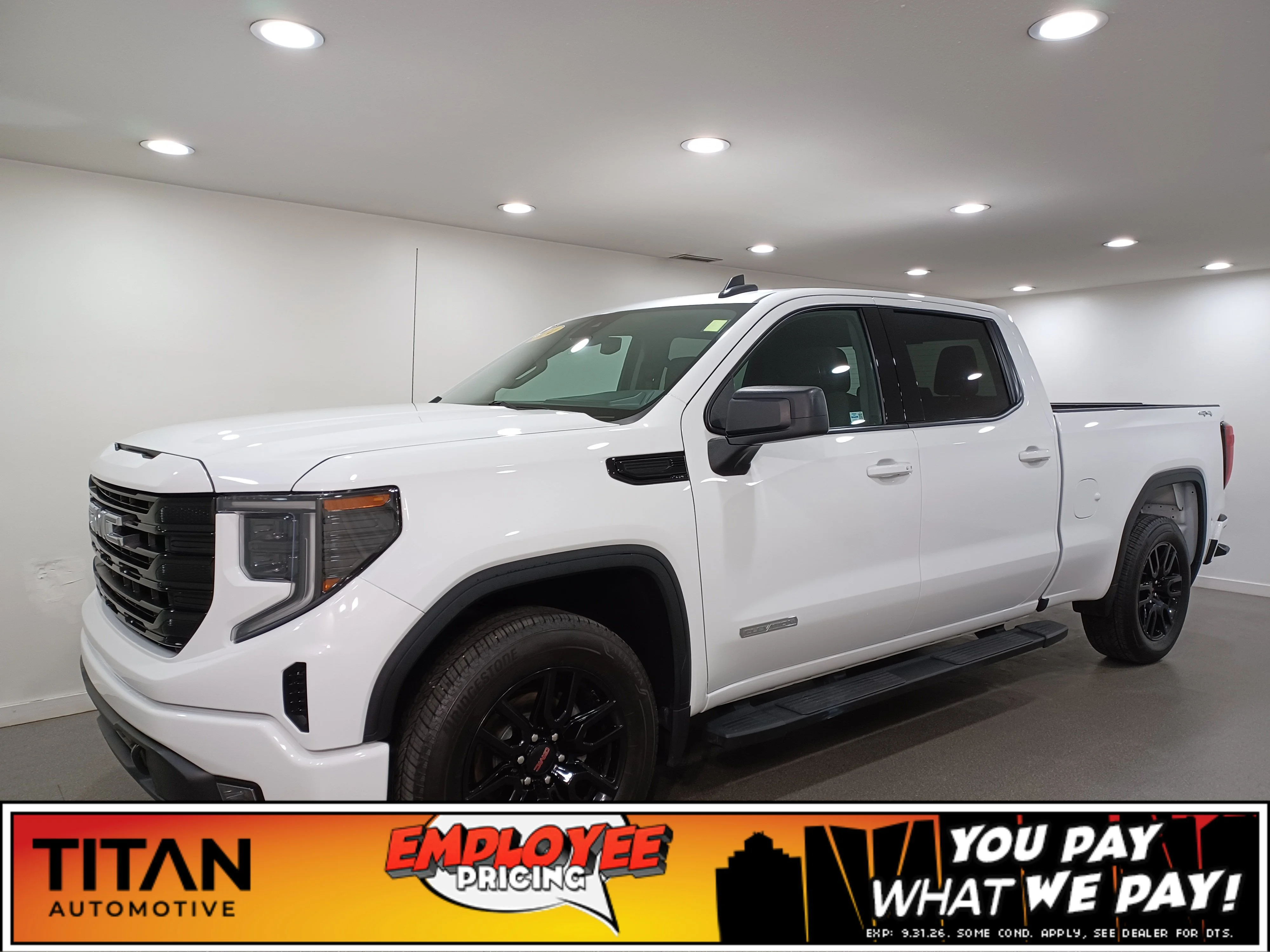 Certified Used 2024 Summit White GMC Elevation 4WD*6 Pass | Adaptive Cruise | Remote Start | Htd Seats | Park Assist | 6ft Box | Tow Pkg image 1