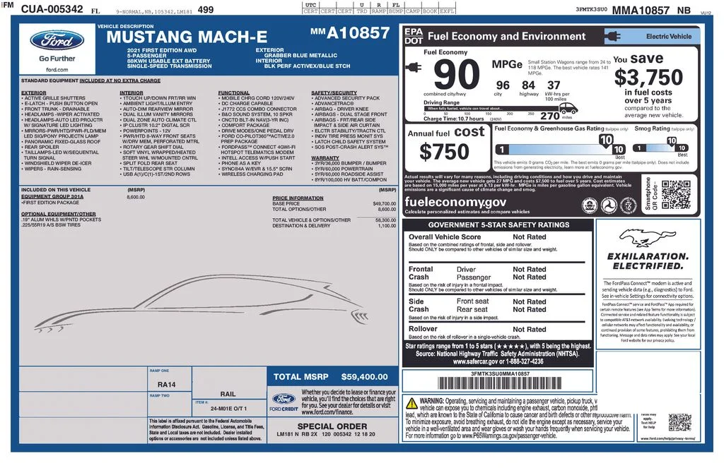 Certified Used 2021 Blue Ford Premium image 5