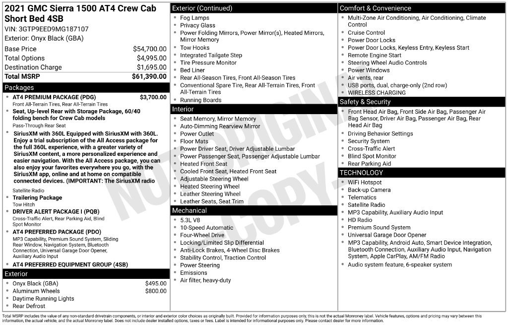 Used 2021 Black GMC AT4 image 7